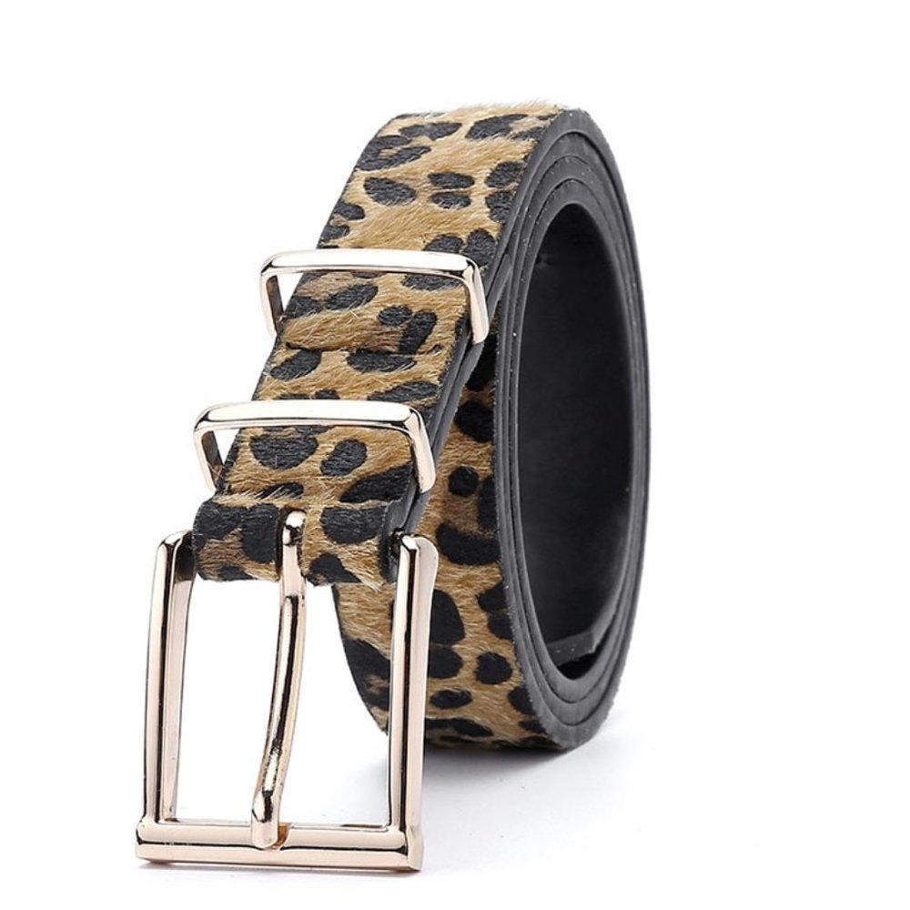 Leopard Belt Yellow Square Buckle Quality Medium - Picture 2 of 7